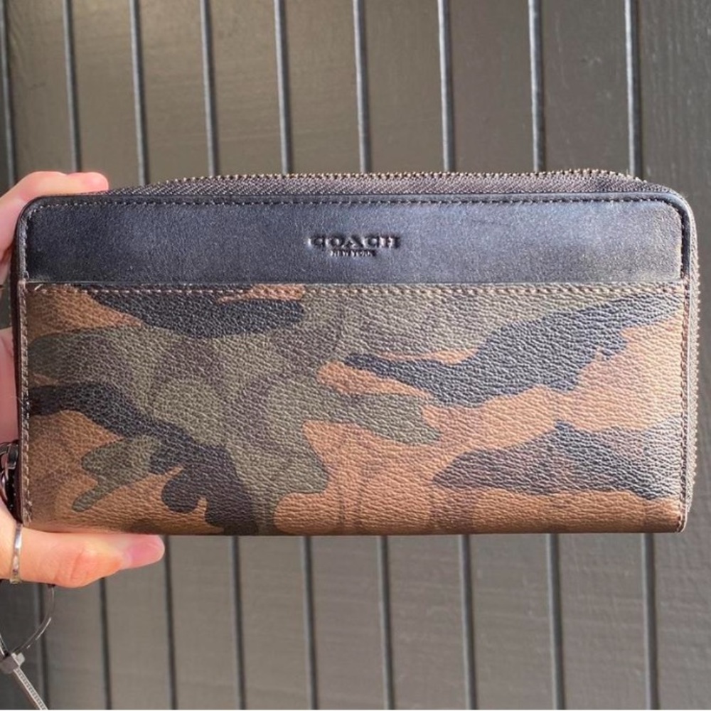 camo COACH wallet
